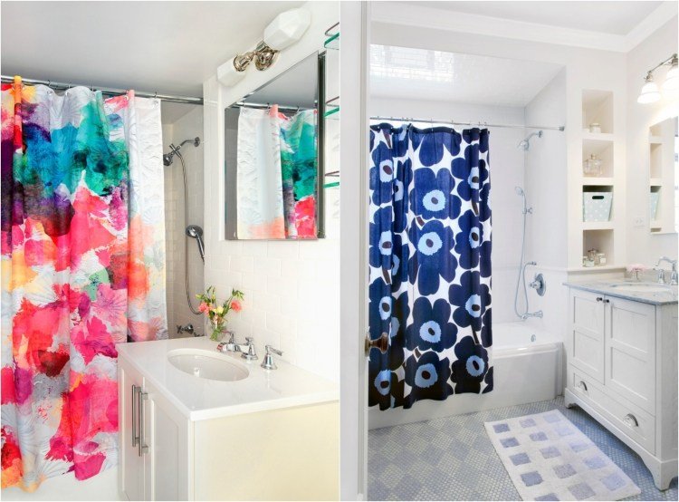 Rideau de douche pour une petite salle de bains 30 idées Baignoires inspiration Rideau