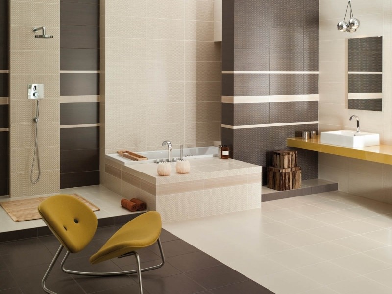 salle bain beige grise douche encastrée-fauteuil-plan-caca-oie