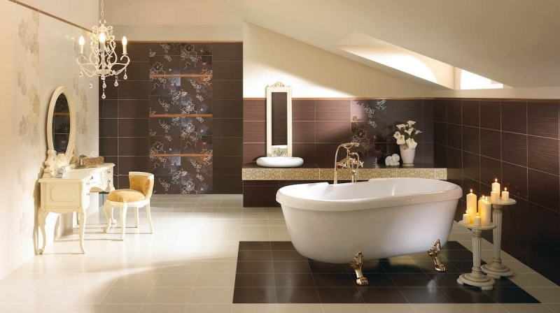 salle-bain-beige-marron-style-néo-baroque-baignoire-pieds