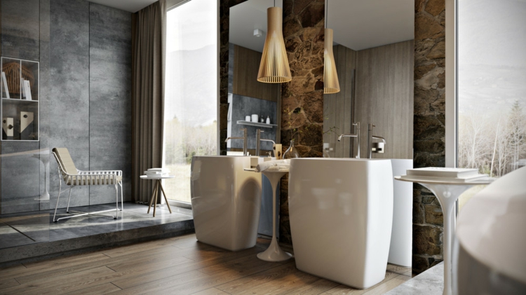 salle-de-bains-de-luxe-suspensions-vasque-chaises-table-ronde-blanche