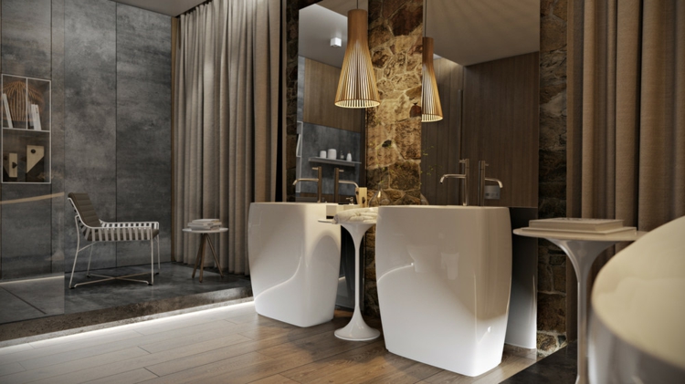 salle-de-bains-de-luxe-vasque-porcelaine-suspensions-table-ronde