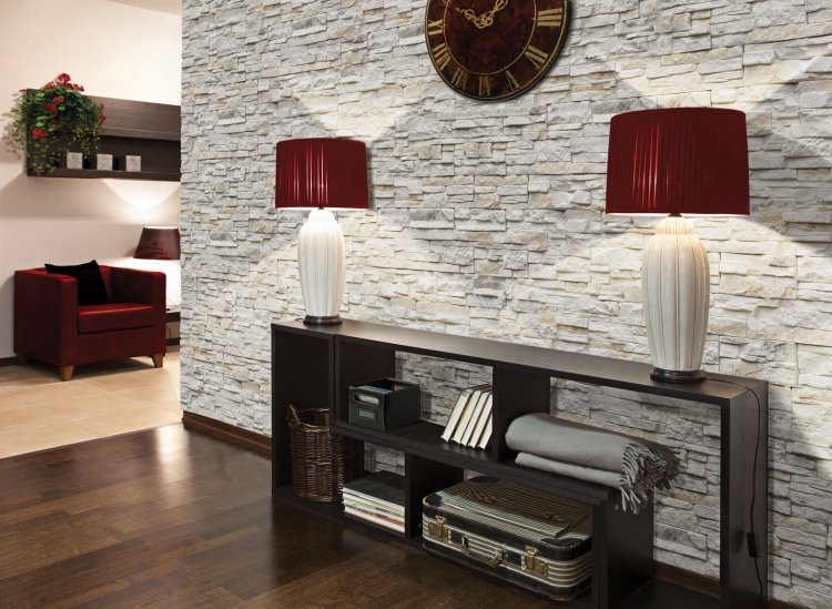 salon-mur-pierre-blanche-ATLAS-Wieser-meuble-rangement-bois-lampes