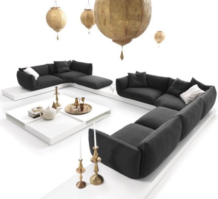 salon-oriental-Sofa-Jalis-CORs-canapés-modulables-noirs-table-basse-blanche-suspensions