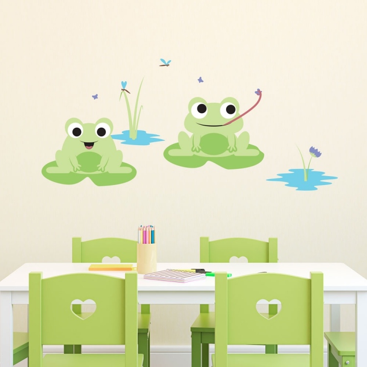 sticker-mural-chambre-bebe--coin-jeu-coeur-dossier-theme-grenouille