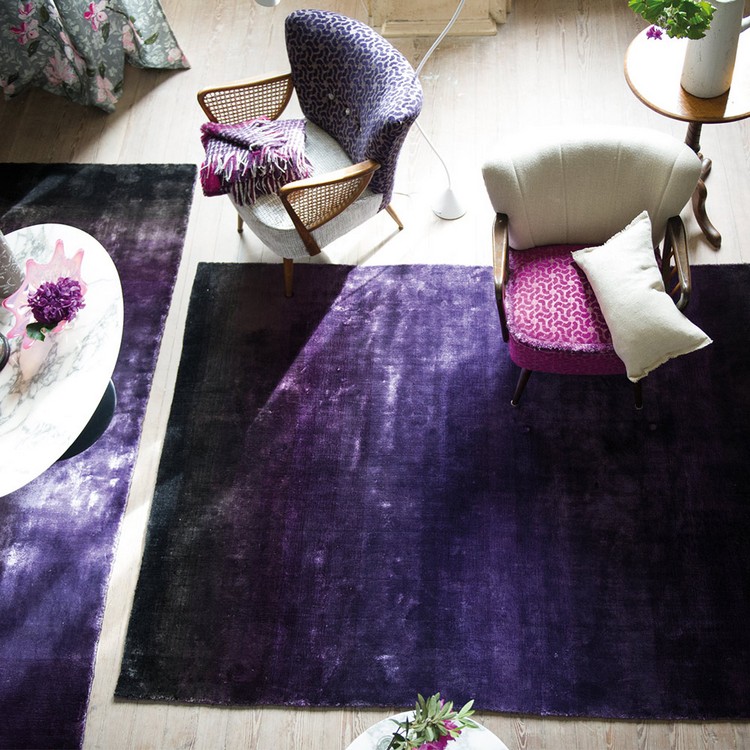 tapis-salon-couleur aubergine -moderne
