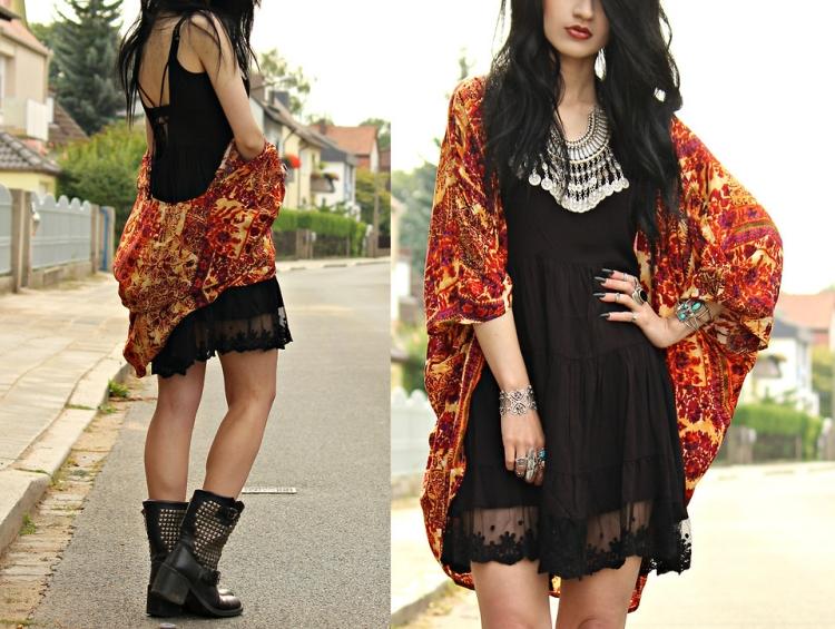 veste-kimono-femme--robe-noir-orange