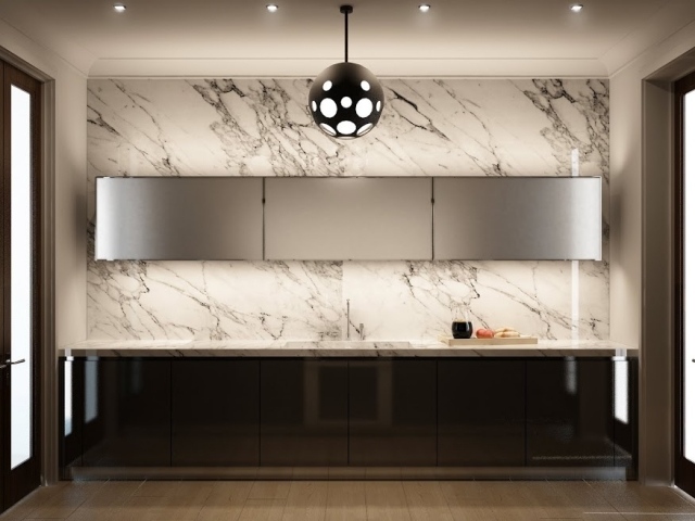 2credence-personnalisée-marbre-blanc-armoires-façade-acier-inox-noires 