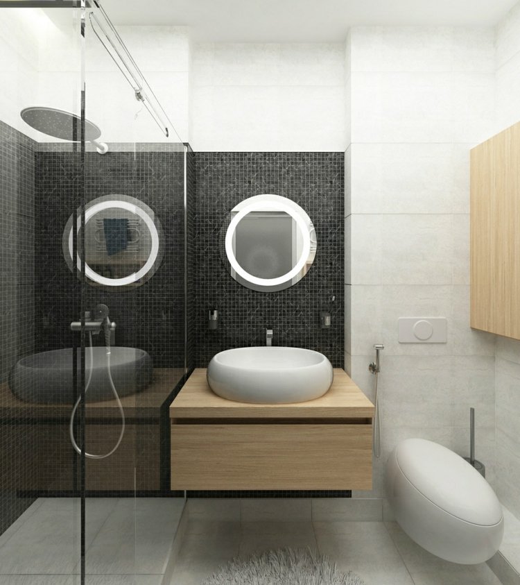 amenagement-studio-4-mosaique-noire-vasque-ronde-sanitaire-blanc-paroi-verre aménagement studio