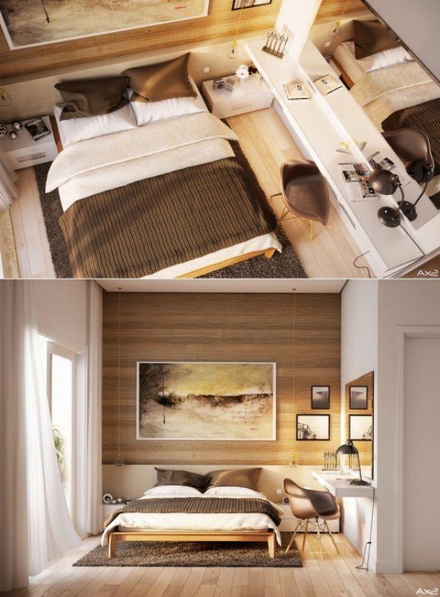 Chambre adulte design – 25 conceptions cool et modernes Désign rideaux Bureau