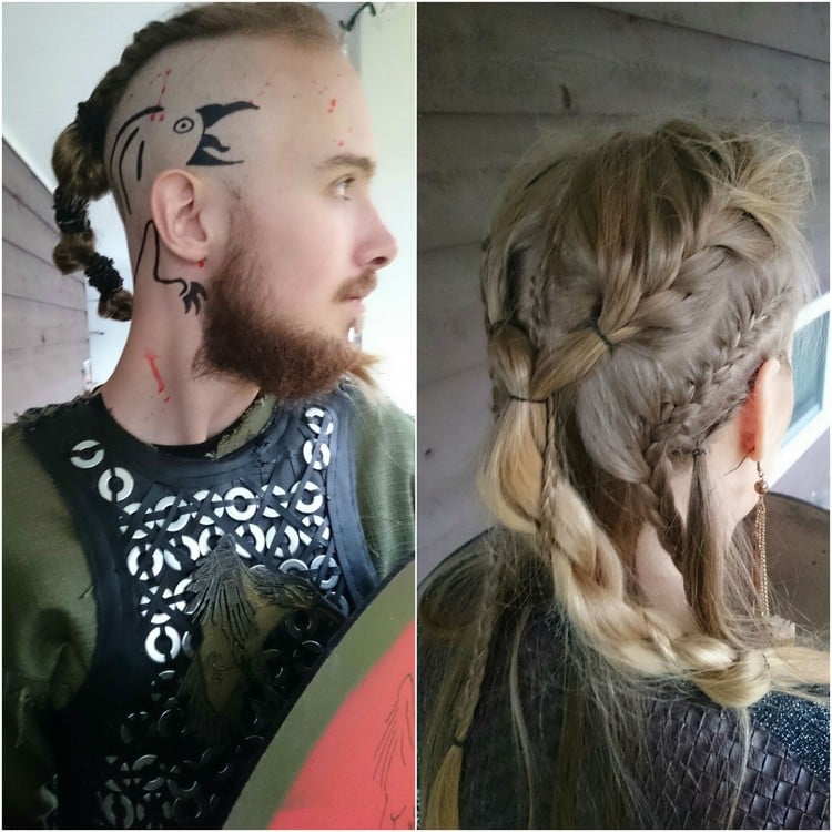 coiffure-déguisement Halloween couple Vikings Lagertha Ragnar