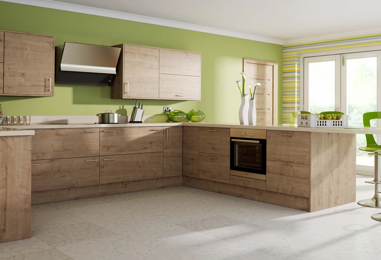 Cuisine moderne bois chêne Photo deco cuisine