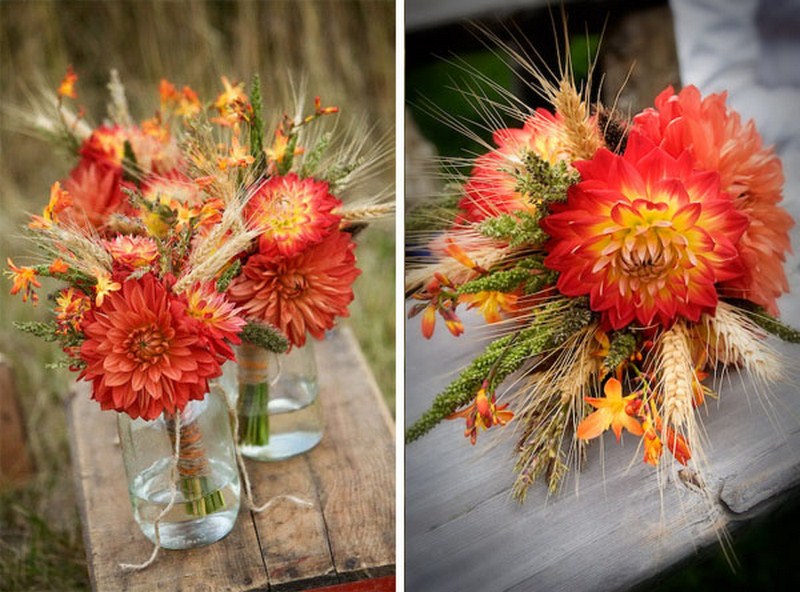 deco-automne-ecntre-table-floral-fleurs-rouge-blé-bocaux