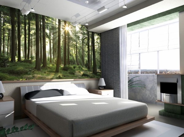 deco-chambre-adulte-papier-peint-nature-grand-lit-lampe-poser-chambre-coucher