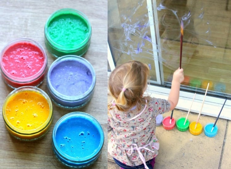 decoration-fenetre-peinture-multicolores-enfants-vitres
