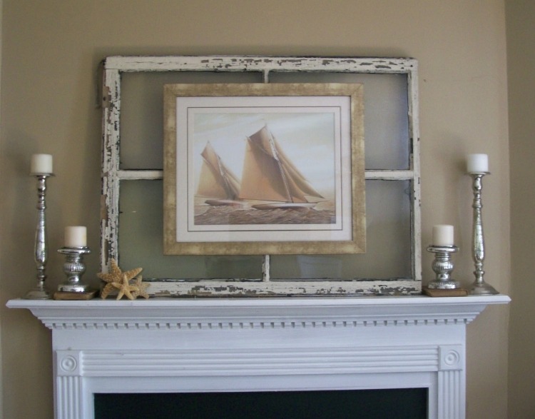 Diy déco 55 idées pour réutiliser le cadre d'une vieille fenêtre Cheminée décor Vieille