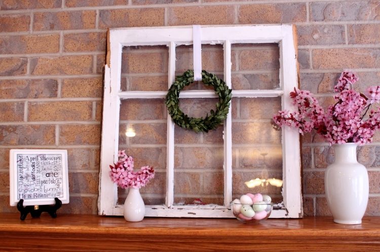 Diy déco 55 idées pour réutiliser le cadre d'une vieille fenêtre Cheminée décor Vieille