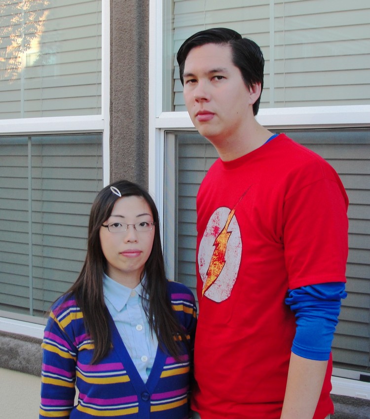 déguisement-Halloween couple inspiré séries télé Amy Sheldon