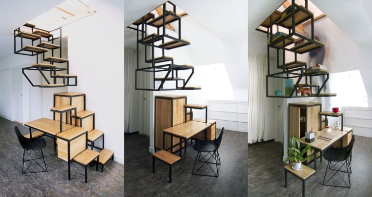 escalier-bois-design-marches-décalées-rangement-bureau