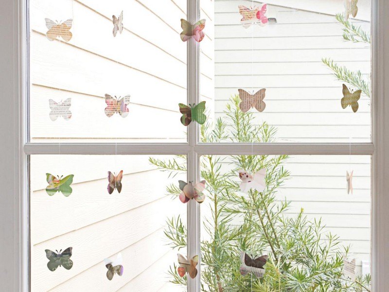 idées-bricolage-guirlandes-papillons-papier idées de bricolage