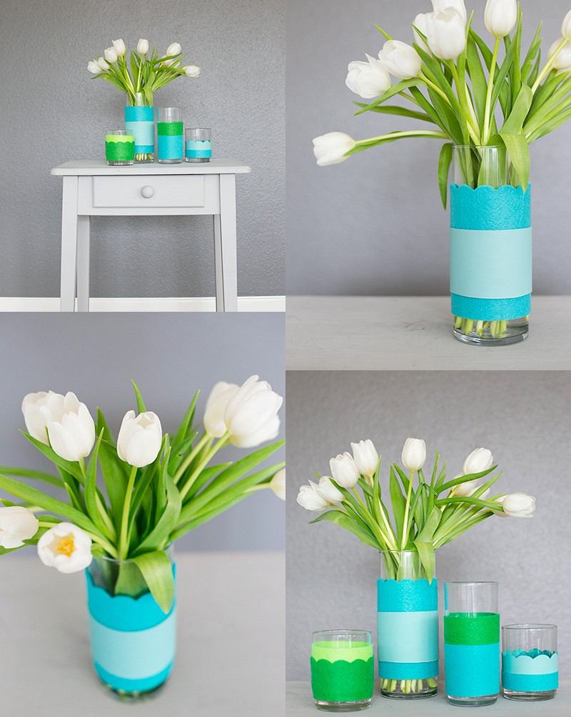 idées-bricolage-verres-papier-bricolage-tulipes-blanches idées de bricolage