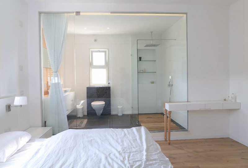 interieur-minimaliste-chambre-coucher-salle-bains-attenante intérieur minimaliste
