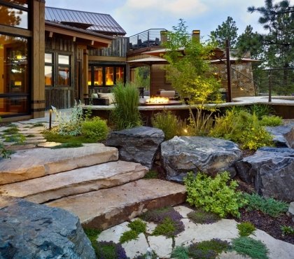 jardin-rocaille-maison-campagne-moderne-Colorado