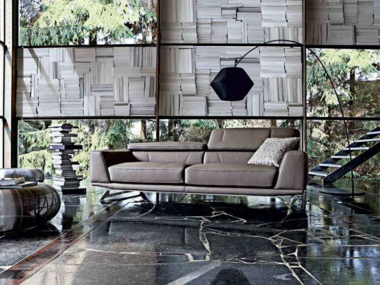 lampadaire-design noir ONYX Roche Bobois salon moderne