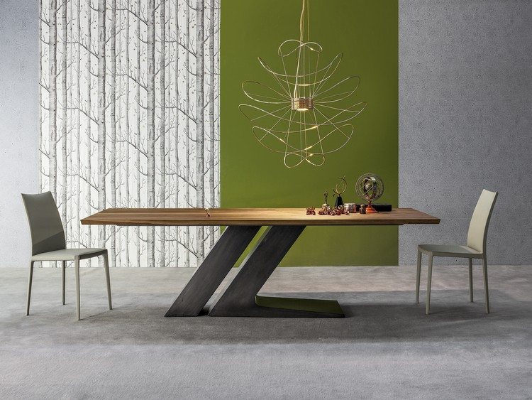 mobilier-design-TL-Bonaldo-table-manger-pied-central mobilier design