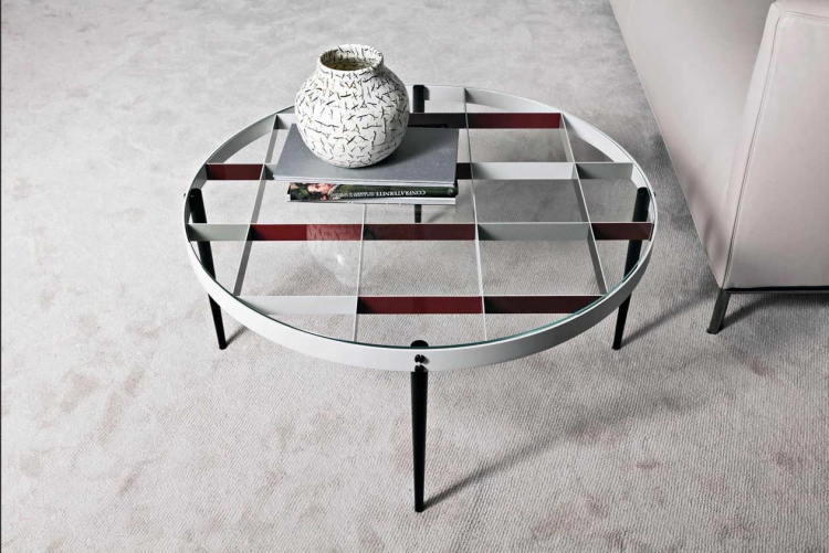 table basse ronde verre métal design moderne Gio Ponti