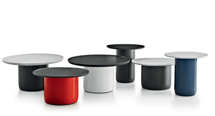 tables-rondes-design-Buttons-plateaux-marbre-blanc-noir