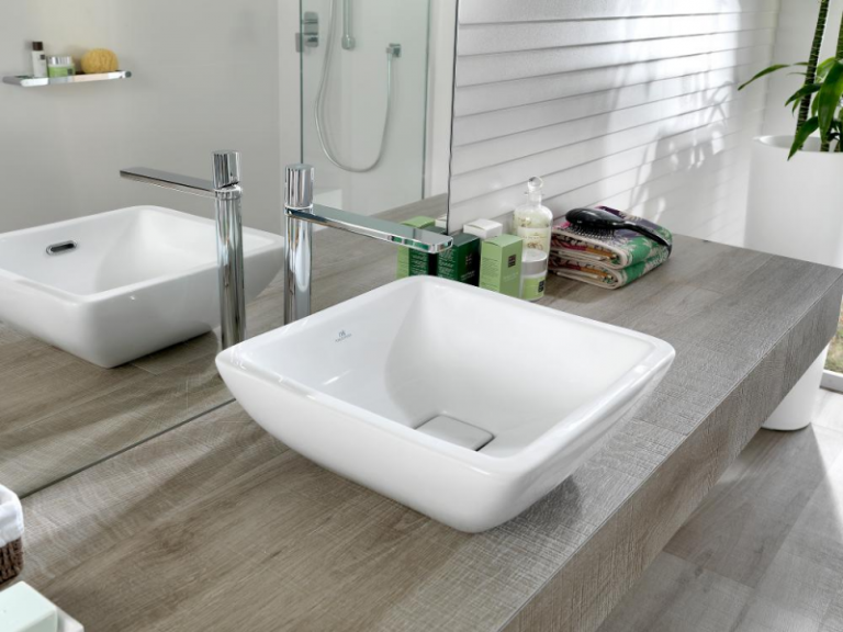 vasque design -blanche-céramique-carrée-Forma-porcelanosa