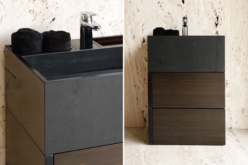 vasque-design-ccwhitestone-cube-noir-mat-encastrée-tiroirs-bois-compartiment-serviettes
