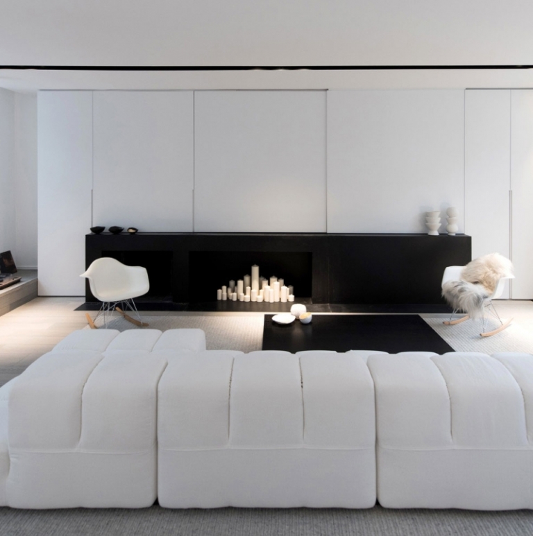 amenagement-interieur-appartement-noir-blanc-chaise-vintage