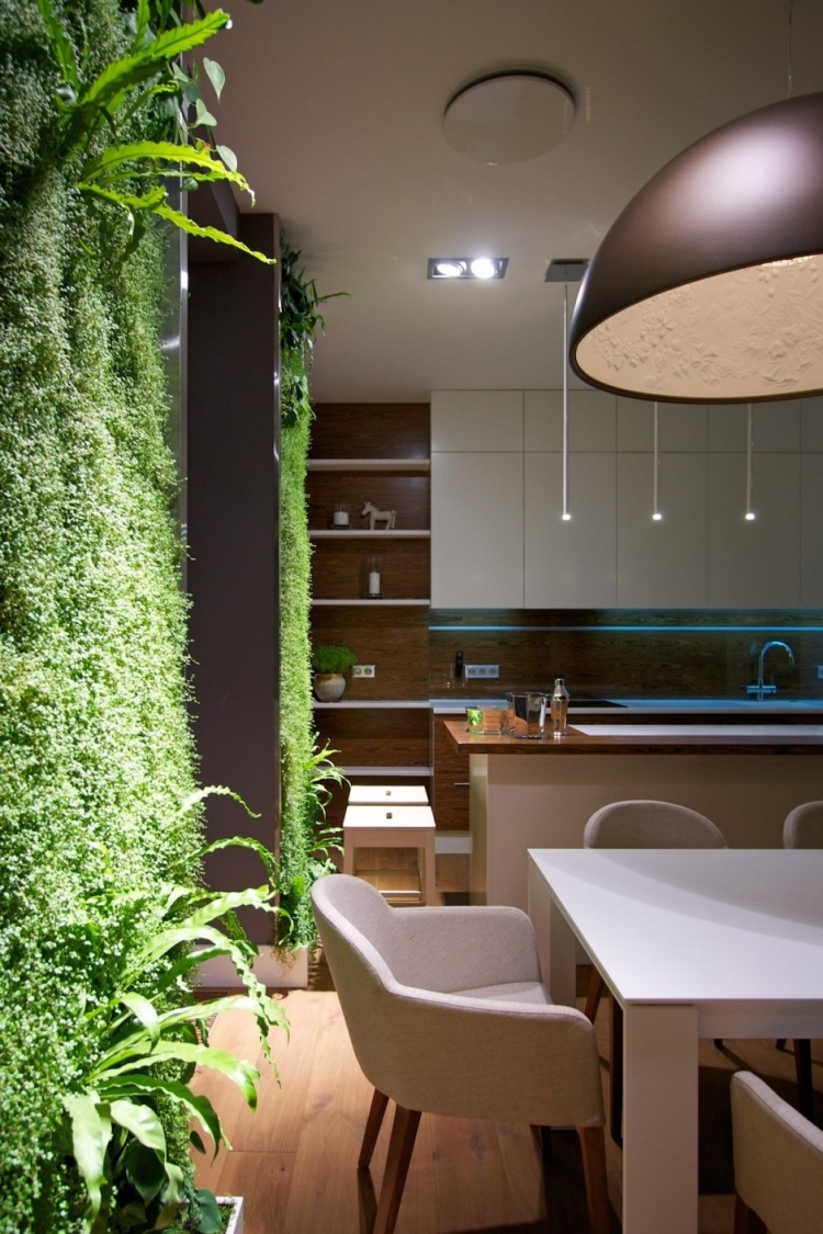 appartement moderne luminaires design mur végétal-intérieur