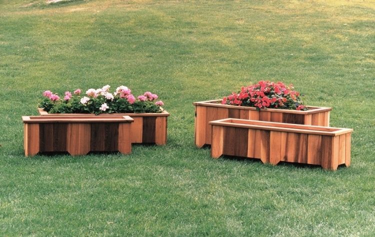 bac-fleurs-bois-DIY-design-élégant-rectangulaire-fleurs-jardin bac à fleurs en bois