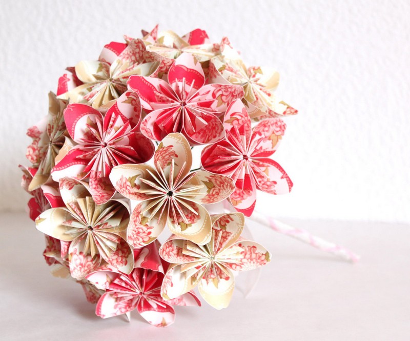 bouquet de mariée original fleurs origami faciles faire
