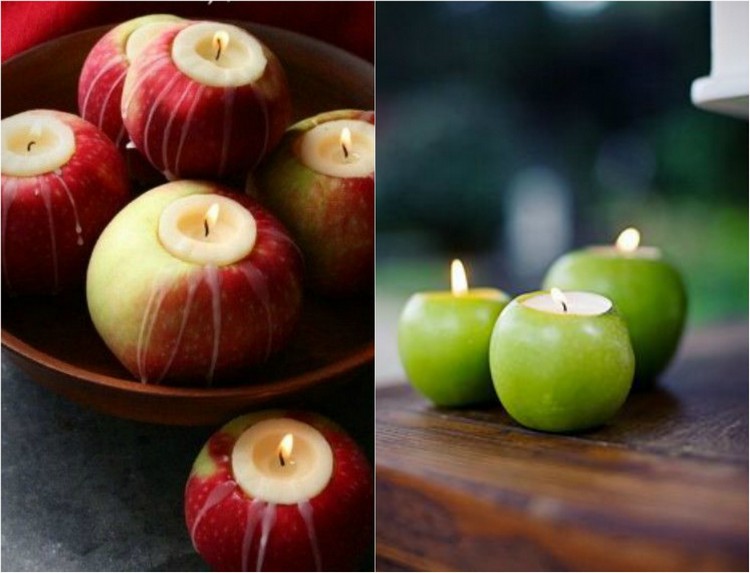 bricolage-maison facile automne bougeoirs pommes