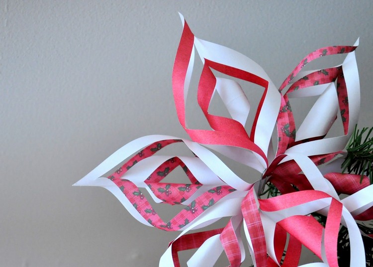 bricolage-noel-papier-fleur-rouge-blanc-3d