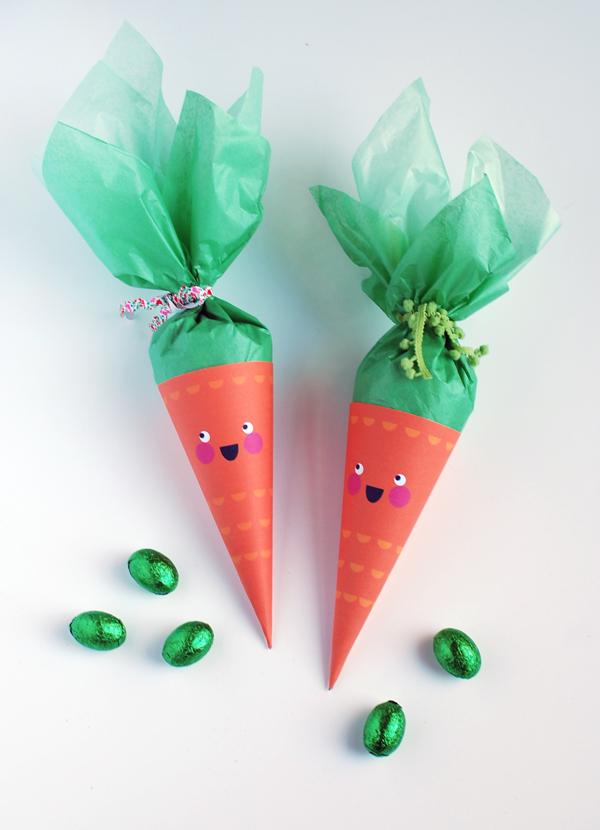 bricolage-paques-sachets-bonbons-carottes-orange-vert bricolage pour Pâques