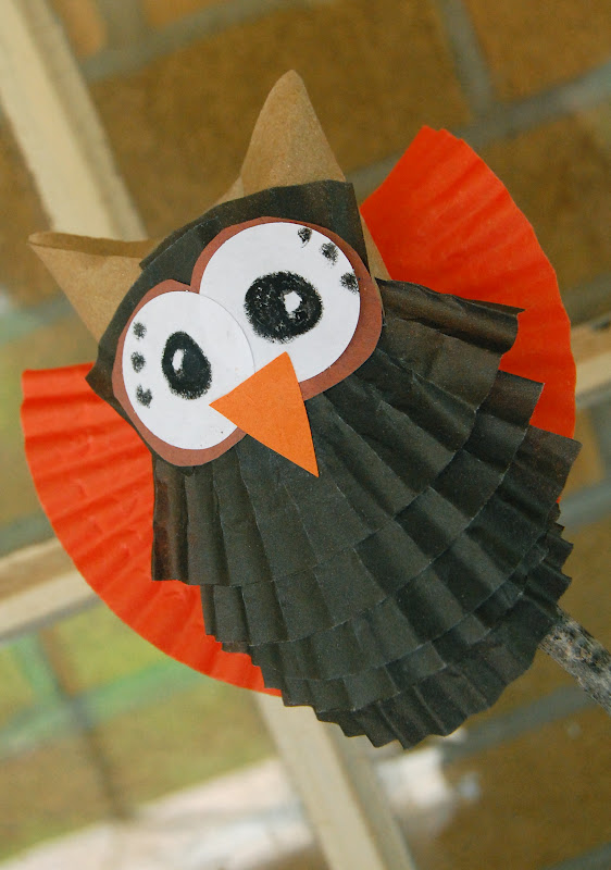 bricolage-pour -enfants hiboux noir orange décoration Halloween