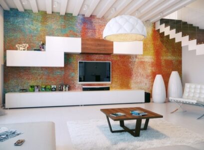 briques-de-parement-table-basse-bois-peiture-murale-blanche