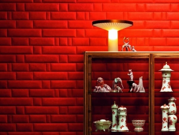 carrelage-moderne-brique-aspect-cuir-rouge carrelage moderne