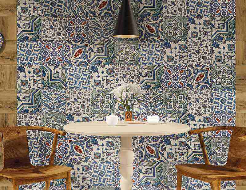 Crédence cuisine carreaux de ciment patchwork et artistique De cuisine Ciment décor Carreaux