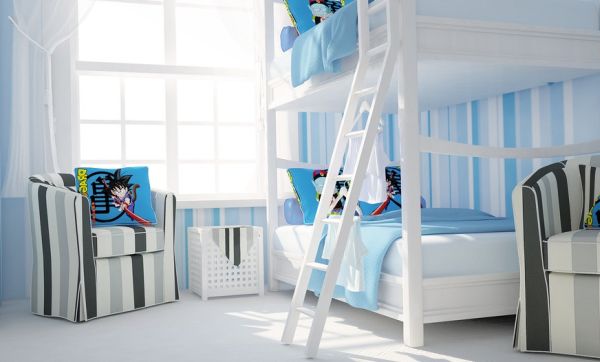 deco-chambre-garcon-bleu-lit-mezzanine-blanc-fauteuil