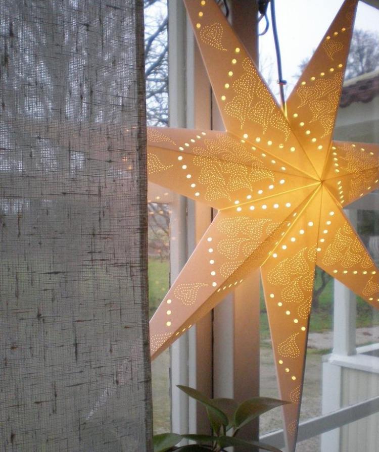 decoration-Noel-interieur-étoile-lumineuse-déco-salon décoration de Noël intérieur