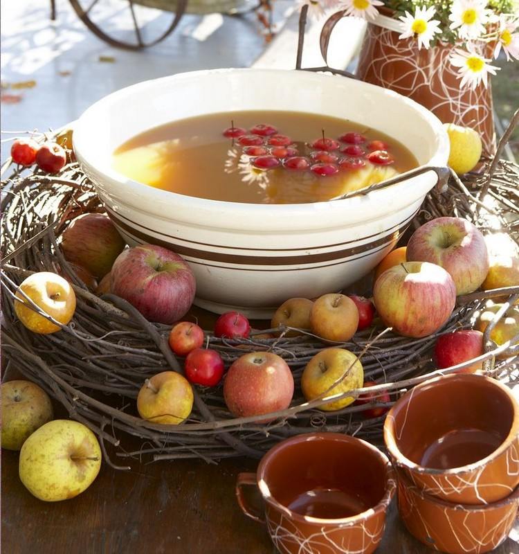 decoration-naturelle-automne-hiver-nid-brindilles-pommes-marguerites