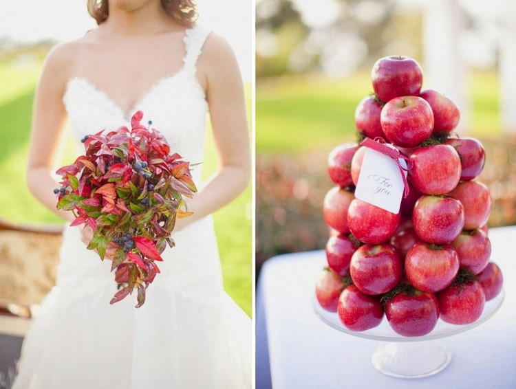 decoration-naturelle-mariage-automne-hiver-bouquet-mariée-feuiles-automanles-tour-pommes