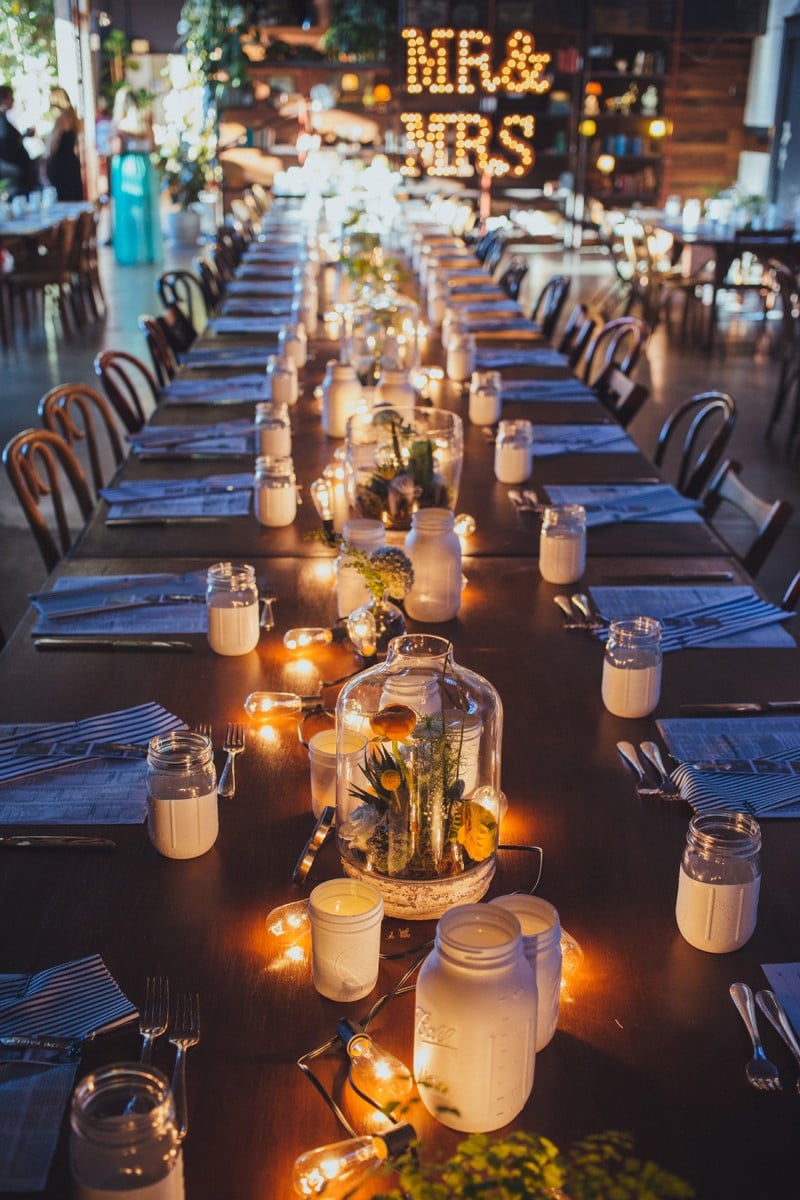 décoration de mariage –automne-photophores-guirlande-lumineuse-compositions-florales