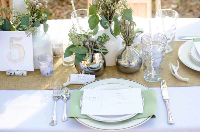décoration-mariage-nature-vintage-blanc-argent-vert-pâle
