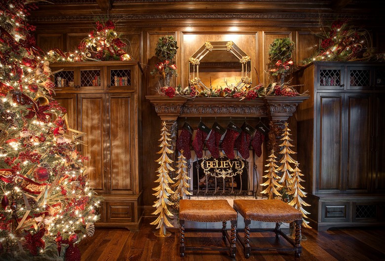 décorations Noël à l'américaine sapin manteau cheminée